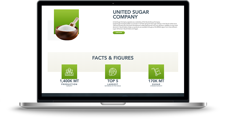 United Sugar Company Web Design, Website Development Desktop Screenshot 2